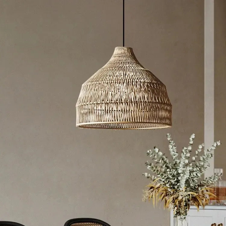 Japanese Wooden Woven Handmade Pendant Light-Lighting > Pendant Lights-casanuva-casanuva