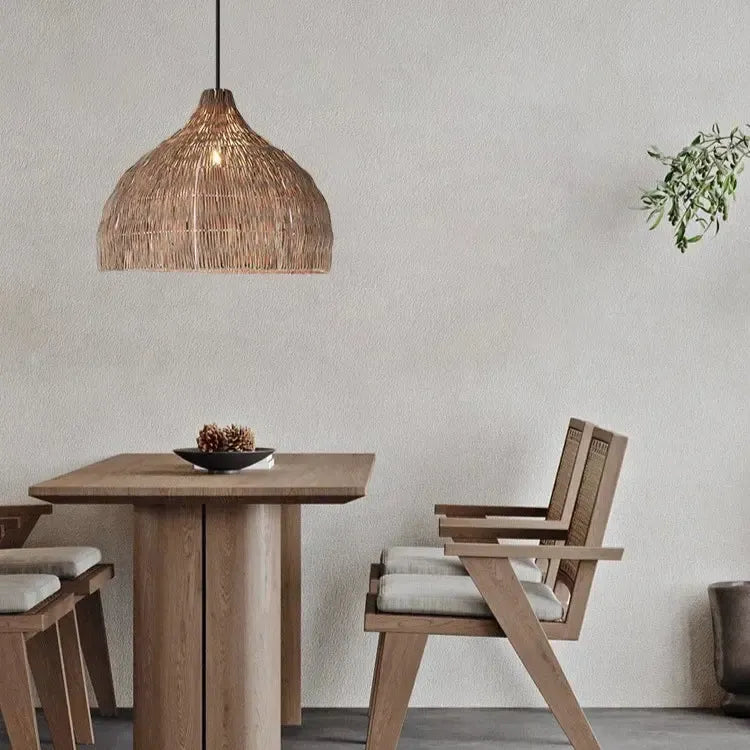 Japanese Wooden Woven Handmade Pendant Light-Lighting > Pendant Lights-casanuva-casanuva