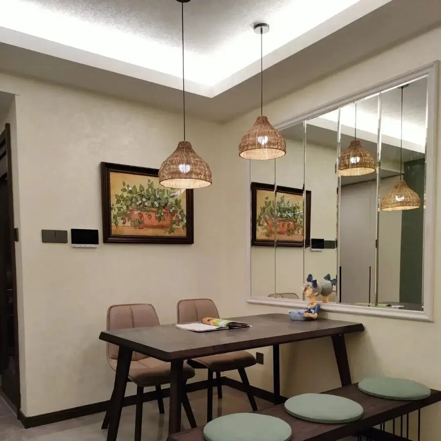 Japanese Wooden Woven Handmade Pendant Light-Lighting > Pendant Lights-casanuva-casanuva