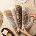 Jute Boho Anti Slip Placemat Set Rustic Design-Kitchen & Dining > Placemats-casanuva-casanuva