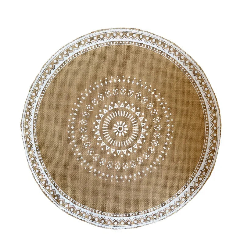 Jute Boho Anti Slip Placemat Set Rustic Design-Kitchen & Dining > Placemats-casanuva-A1-casanuva