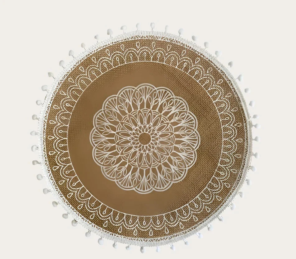 Jute Boho Anti Slip Placemat Set Rustic Design-Kitchen & Dining > Placemats-casanuva-C-casanuva