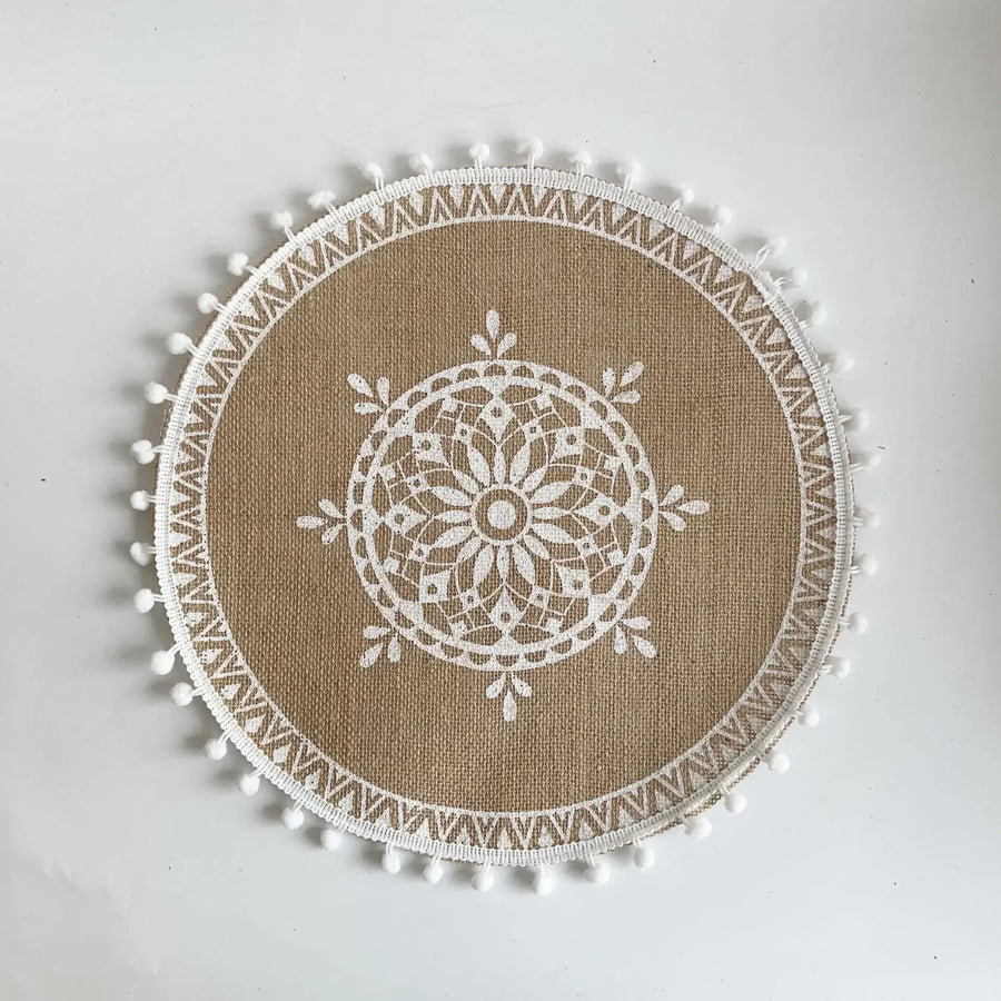 Jute Boho Anti Slip Placemat Set Rustic Design-Kitchen & Dining > Placemats-casanuva-D-casanuva