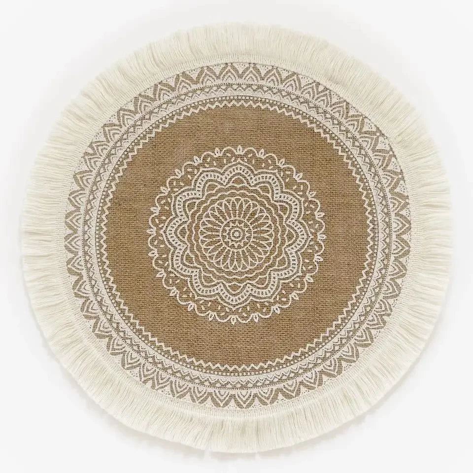 Jute Boho Anti Slip Placemat Set Rustic Design-Kitchen & Dining > Placemats-casanuva-G-casanuva