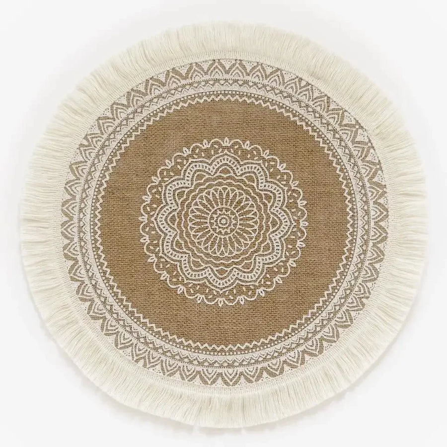 Jute Boho Anti Slip Placemat Set Rustic Design-Kitchen & Dining > Placemats-casanuva-G-casanuva
