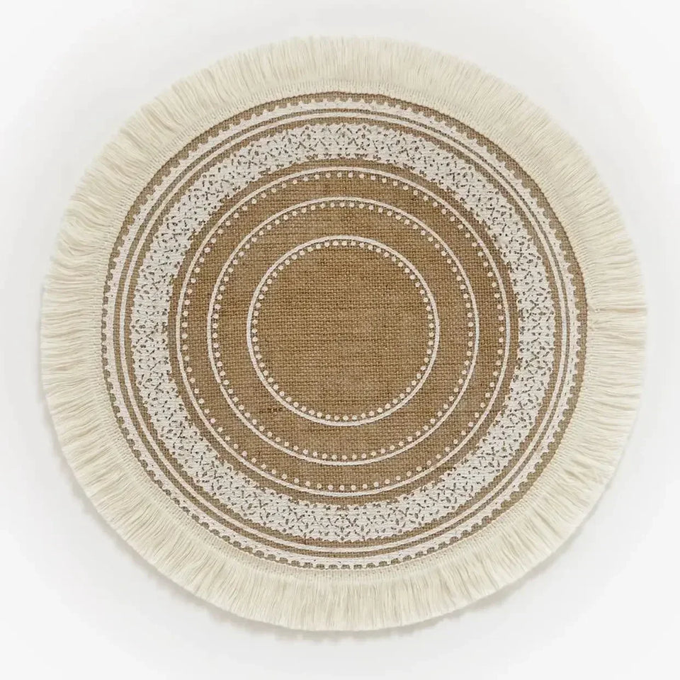Jute Boho Anti Slip Placemat Set Rustic Design-Kitchen & Dining > Placemats-casanuva-H-casanuva