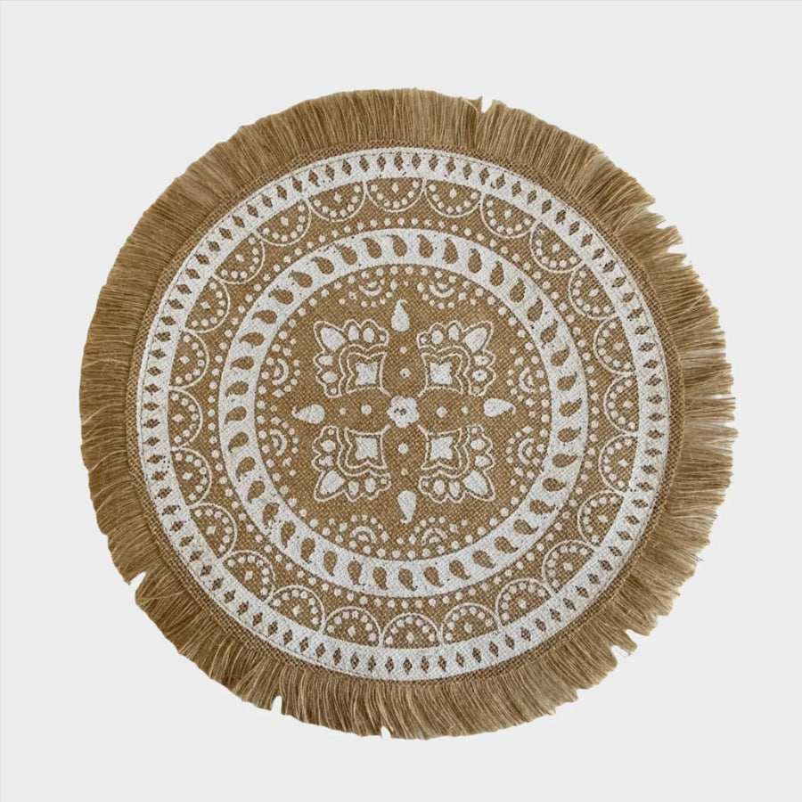 Jute Boho Anti Slip Placemat Set Rustic Design-Kitchen & Dining > Placemats-casanuva-I-casanuva