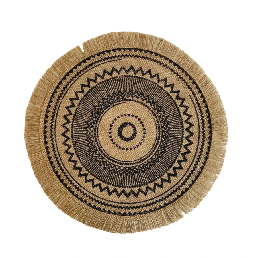 Jute Boho Anti Slip Placemat Set Rustic Design-Kitchen & Dining > Placemats-casanuva-K-casanuva