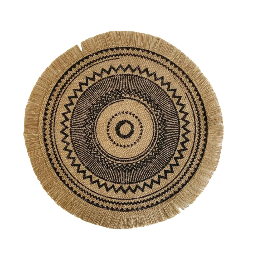 Jute Boho Anti Slip Placemat Set Rustic Design-Kitchen & Dining > Placemats-casanuva-K-casanuva