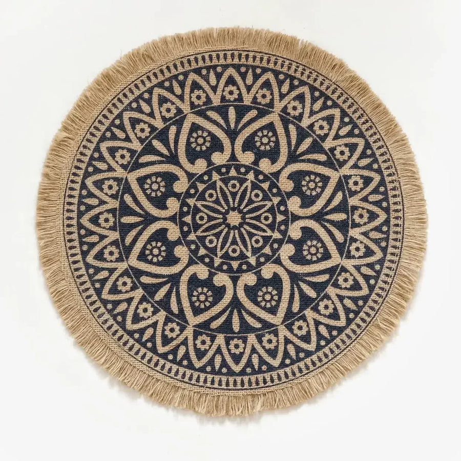 Jute Boho Anti Slip Placemat Set Rustic Design-Kitchen & Dining > Placemats-casanuva-L-casanuva