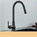 Kitchen Faucet Pull-Out Spray Retro Black Gold Finish-Kitchen & Dining > Kitchen Faucets-casanuva-Matte Black-casanuva
