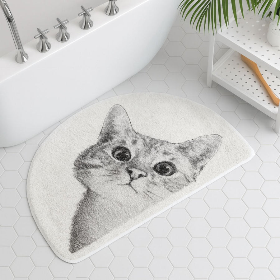 Kitty Cat Bath Mat-Bedding & Bath > Bath Mats-casanuva-Curious kitty-16"x23.5"-casanuva