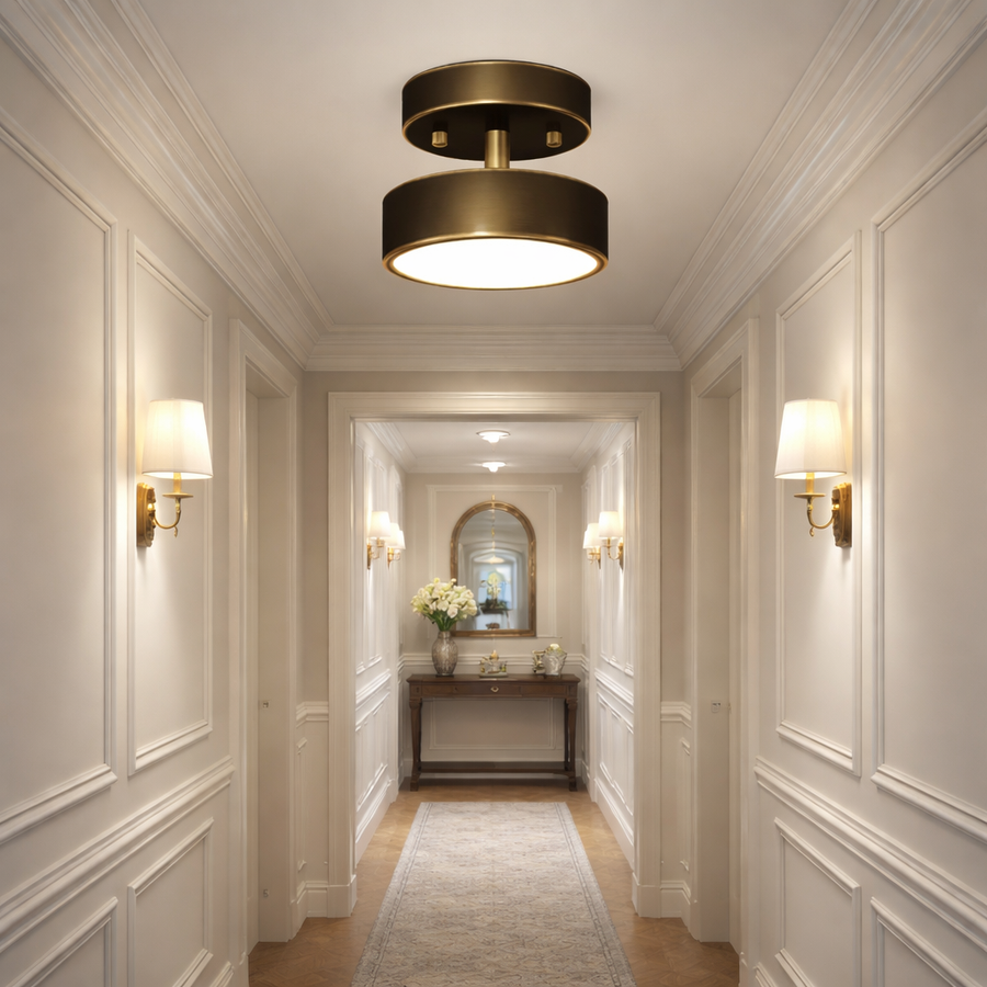 LED Adjustable Ceiling Light-Lighting > Ceiling Lights-casanuva-Black with gold trim-D12cm*H10cm-Three-color Changing By S-casanuva