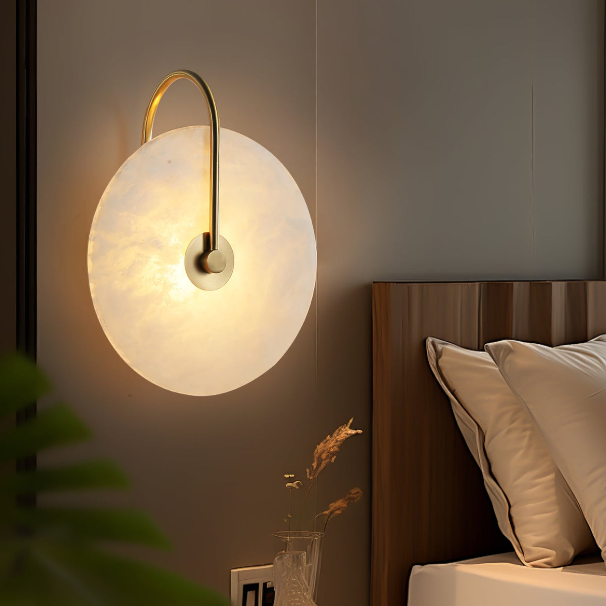 LED Alabaster Wall Lamp-Lighting > Wall Lights-casanuva-casanuva