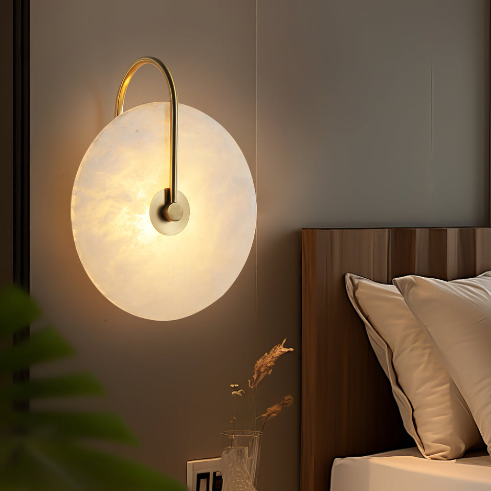LED Alabaster Wall Lamp-Lighting > Wall Lights-casanuva-casanuva