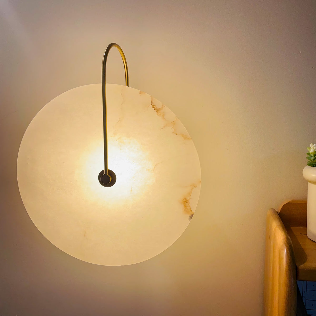 LED Alabaster Wall Lamp-Lighting > Wall Lights-casanuva-casanuva