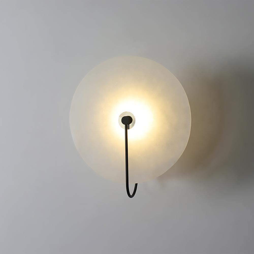 LED Alabaster Wall Lamp-Lighting > Wall Lights-casanuva-5.9" / Dia 15cm-Black-Warm Light-casanuva