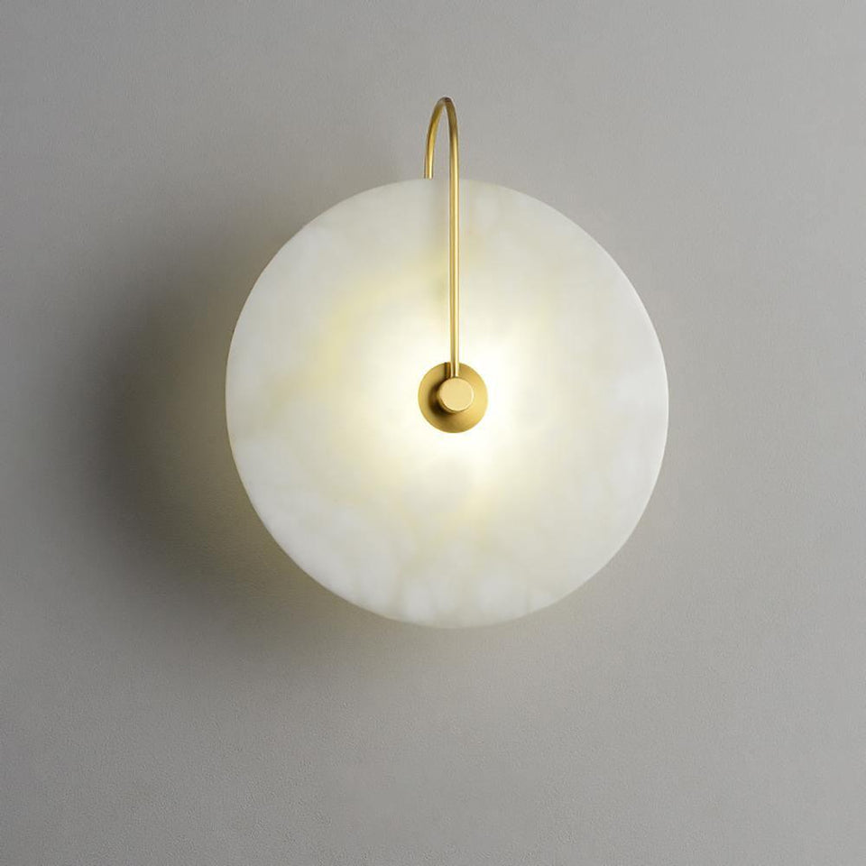 LED Alabaster Wall Lamp-Lighting > Wall Lights-casanuva-5.9" / Dia 15cm-Gold-Warm Light-casanuva