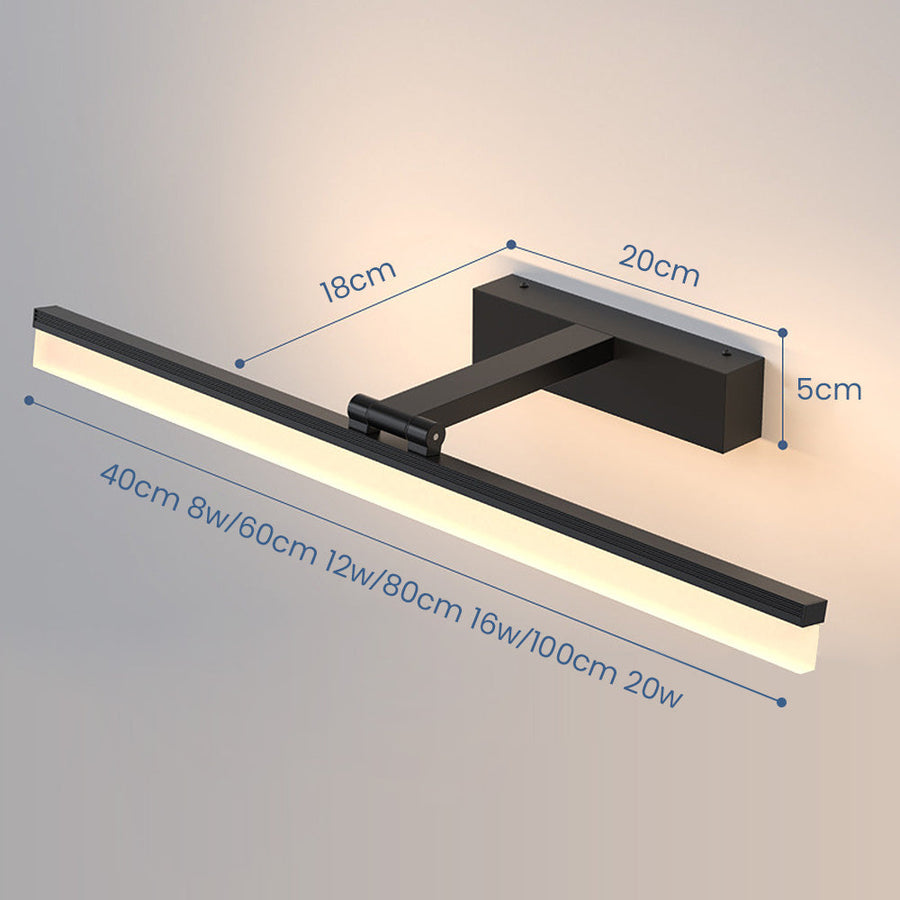 LED Black Bathroom Wall Mirror Light-Lighting > Wall Lights-casanuva-casanuva