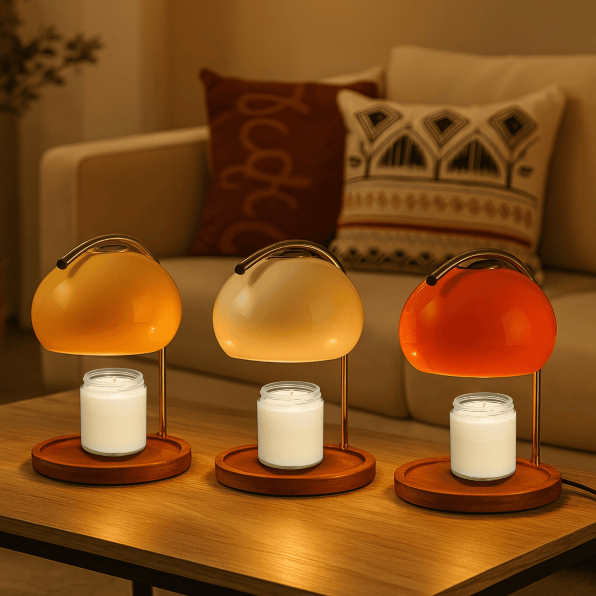 LED Candle Warmer with Glass Dome and Table Leg-Home Decor > Decorative Accessories-casanuva-casanuva