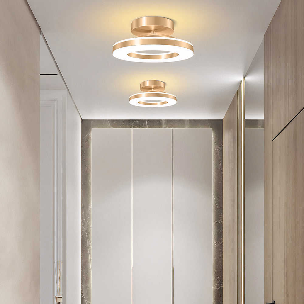 LED Ceiling Light Modern Iron Hallway Fixture-Lighting > Ceiling Lights-casanuva-Gold-D20*H8CM-Warm Light-casanuva