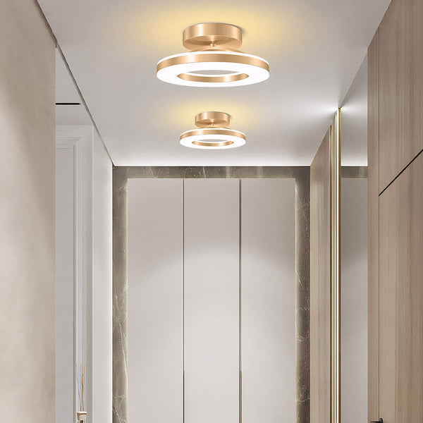 LED Ceiling Light Modern Iron Hallway Fixture-Lighting > Ceiling Lights-casanuva-Gold-D20*H8CM-Warm Light-casanuva
