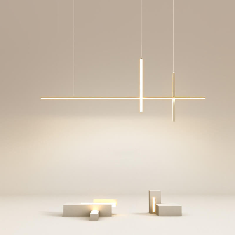 LED Chandelier Long Line Modern Minimalist Design-Lighting > Chandeliers & Pendant Lights-casanuva-31.50"-Warm Light (3000K)-White-casanuva