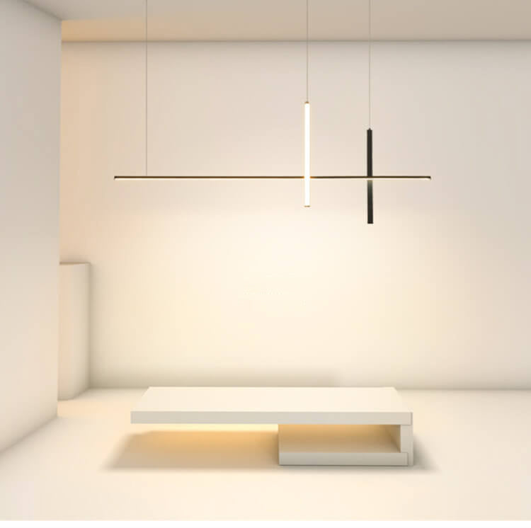 LED Chandelier Long Line Modern Minimalist Design-Lighting > Chandeliers & Pendant Lights-casanuva-31.50"-White Light (5000K)-Black-casanuva
