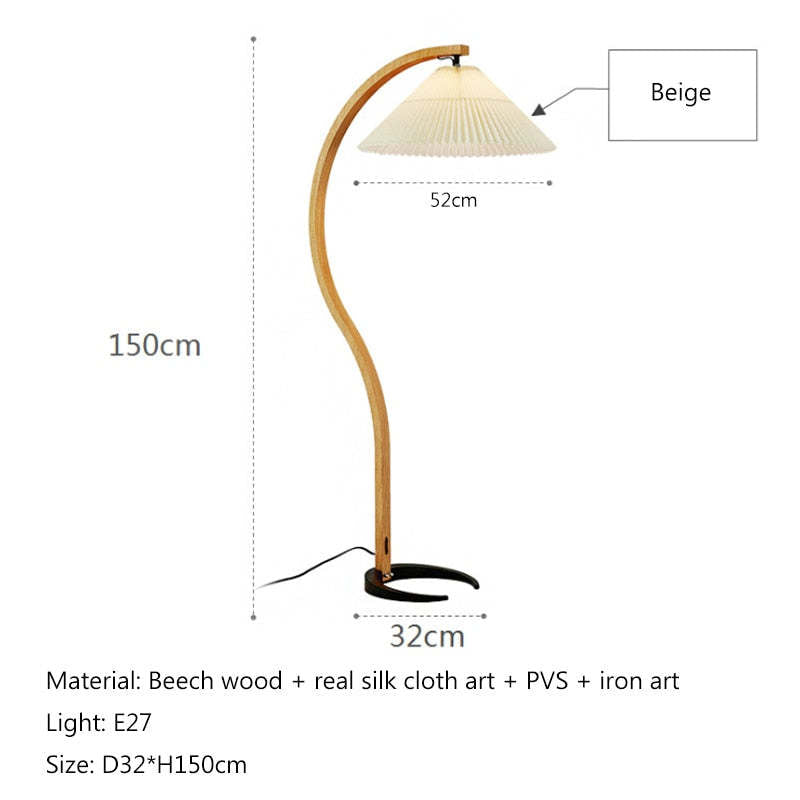LED Floor Lamp Fabric Shade Beige 12W-Lighting > Floor Lamps-casanuva-casanuva