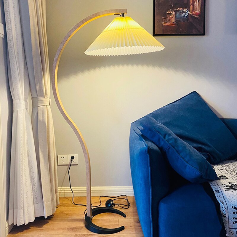 LED Floor Lamp Fabric Shade Beige 12W-Lighting > Floor Lamps-casanuva-casanuva
