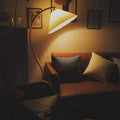 LED Floor Lamp Fabric Shade Beige 12W-Lighting > Floor Lamps-casanuva-casanuva