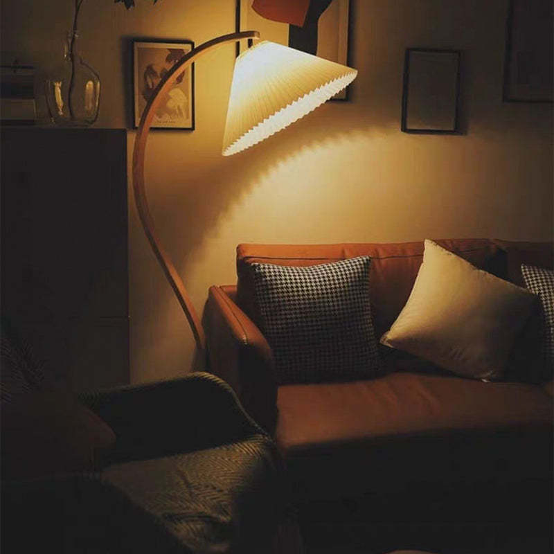 LED Floor Lamp Fabric Shade Beige 12W-Lighting > Floor Lamps-casanuva-casanuva