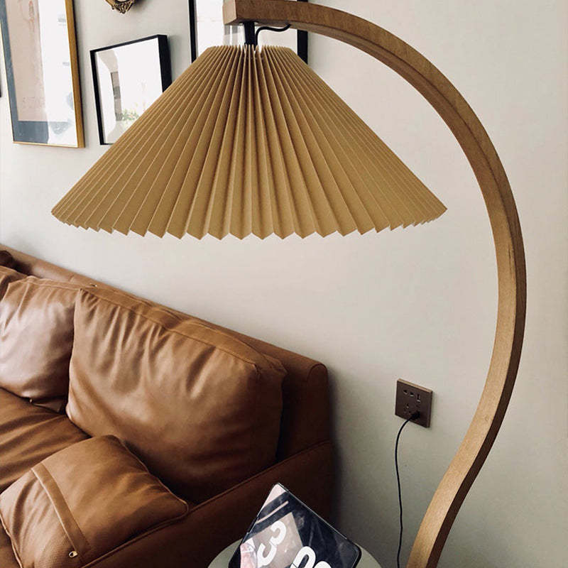 LED Floor Lamp Fabric Shade Beige 12W-Lighting > Floor Lamps-casanuva-casanuva