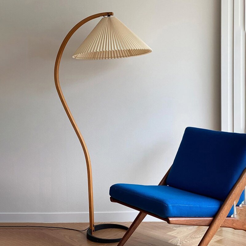 LED Floor Lamp Fabric Shade Beige 12W-Lighting > Floor Lamps-casanuva-Coffee-white light-casanuva