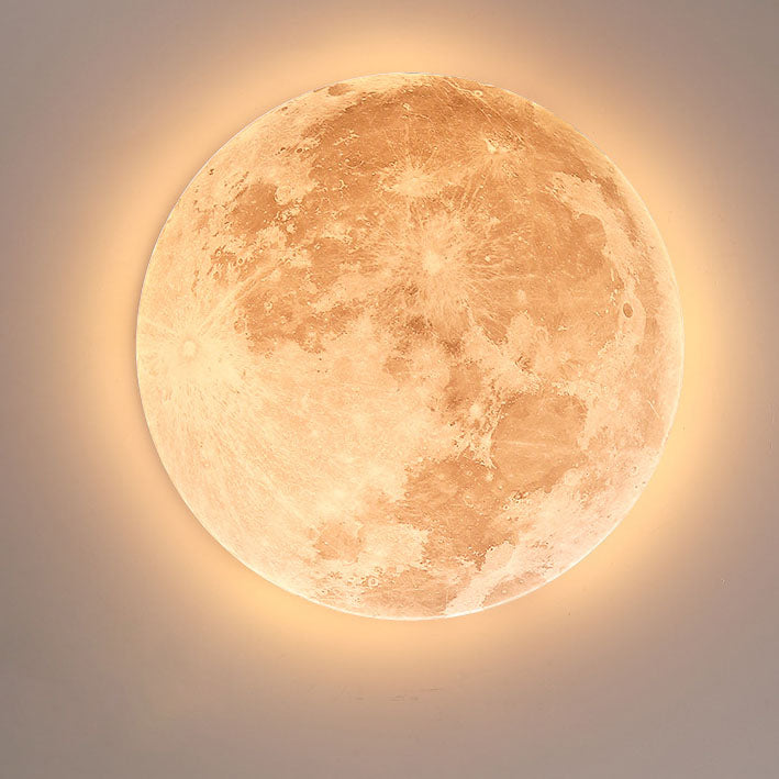 LED Flush Mount Ceiling Light Round Moon Design PVC Nordic Minimalist-Lighting > Ceiling Lights-casanuva-casanuva