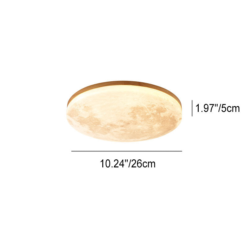 LED Flush Mount Ceiling Light Round Moon Design PVC Nordic Minimalist-Lighting > Ceiling Lights-casanuva-casanuva