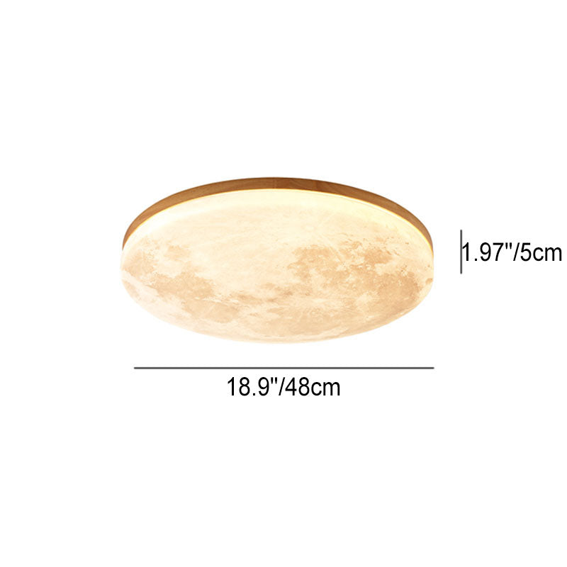 LED Flush Mount Ceiling Light Round Moon Design PVC Nordic Minimalist-Lighting > Ceiling Lights-casanuva-casanuva