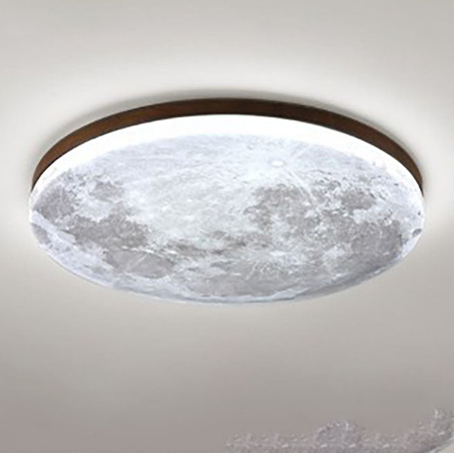 LED Flush Mount Ceiling Light Round Moon Design PVC Nordic Minimalist-Lighting > Ceiling Lights-casanuva-casanuva