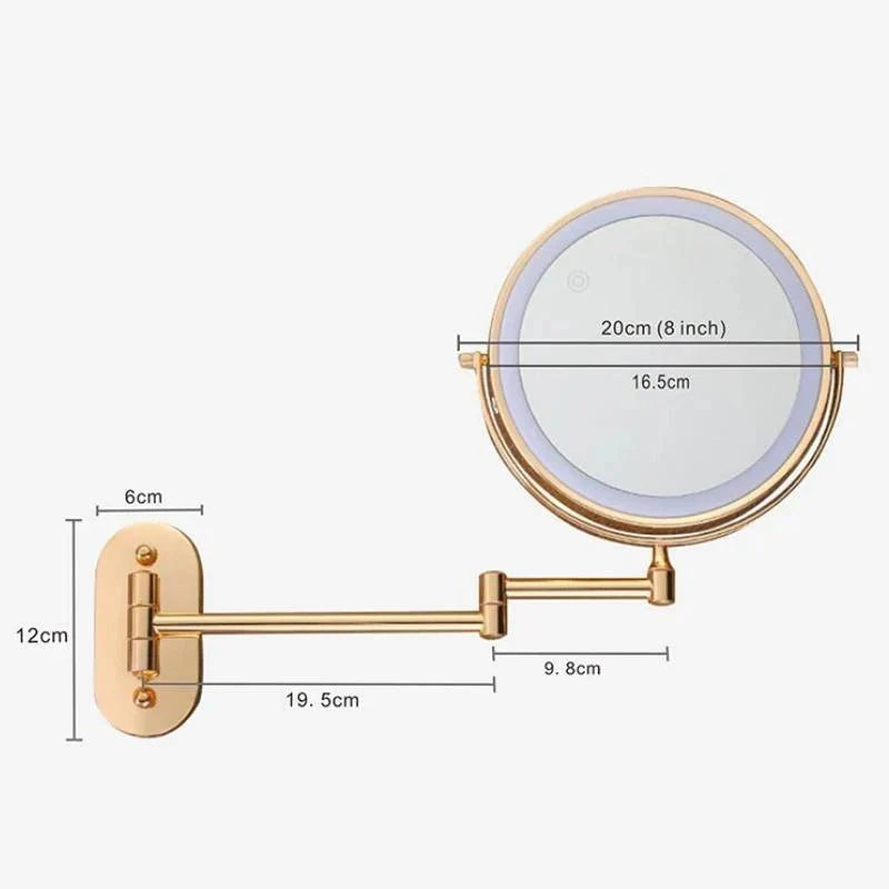 LED Magnifying Mirror Gold Rechargeable for Makeup and Bathroom Use-Bedding & Bath > Bathroom Accessories-casanuva-casanuva