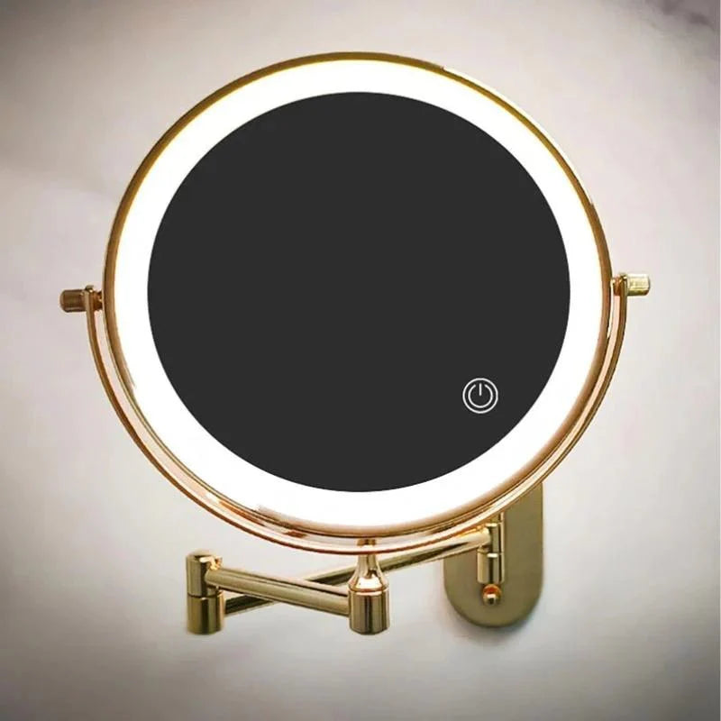 LED Magnifying Mirror Gold Rechargeable for Makeup and Bathroom Use-Bedding & Bath > Bathroom Accessories-casanuva-10X Magnifying mirror-casanuva