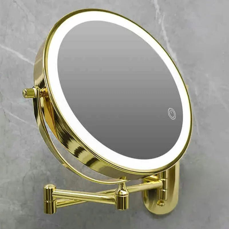 LED Magnifying Mirror Gold Rechargeable for Makeup and Bathroom Use-Bedding & Bath > Bathroom Accessories-casanuva-casanuva
