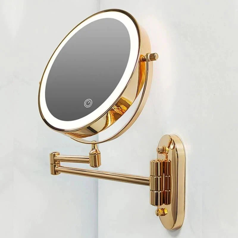 LED Magnifying Mirror Gold Rechargeable for Makeup and Bathroom Use-Bedding & Bath > Bathroom Accessories-casanuva-3X Magnifying mirror-casanuva