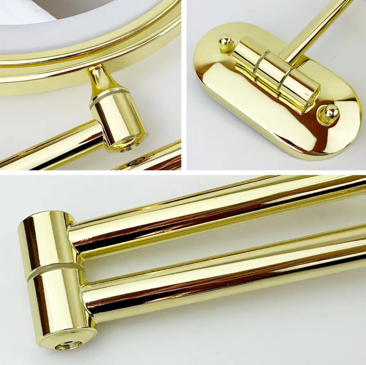 LED Magnifying Mirror Gold Rechargeable for Makeup and Bathroom Use-Bedding & Bath > Bathroom Accessories-casanuva-casanuva