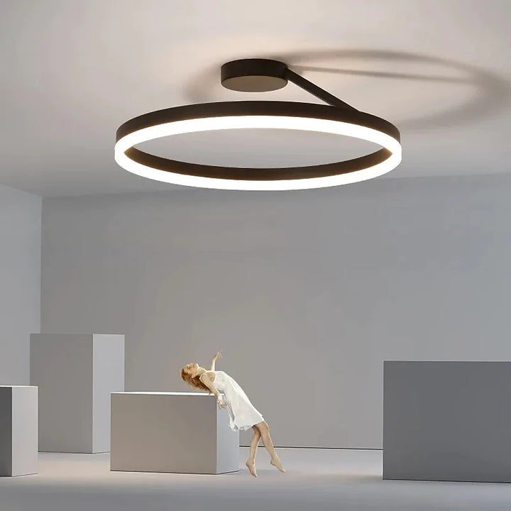 LED Metal Ceiling Light Nordic Minimalist Design for Living Room-Lighting > Ceiling Lights-casanuva-Black-D40*16CM-25W-White Light-casanuva