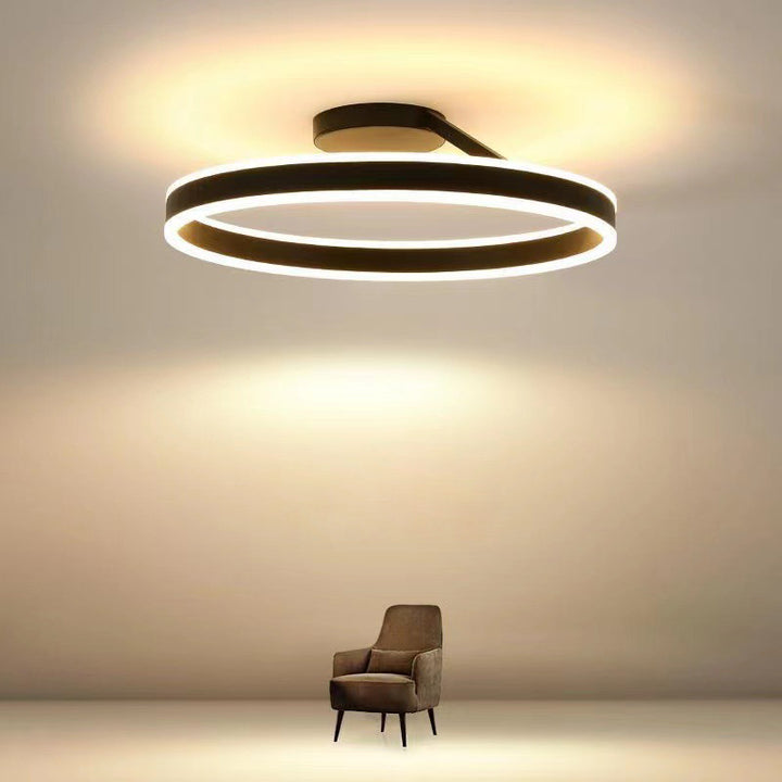 LED Metal Ceiling Light Nordic Minimalist Design for Living Room-Lighting > Ceiling Lights-casanuva-Black-D40*17CM-50W-White Light-casanuva