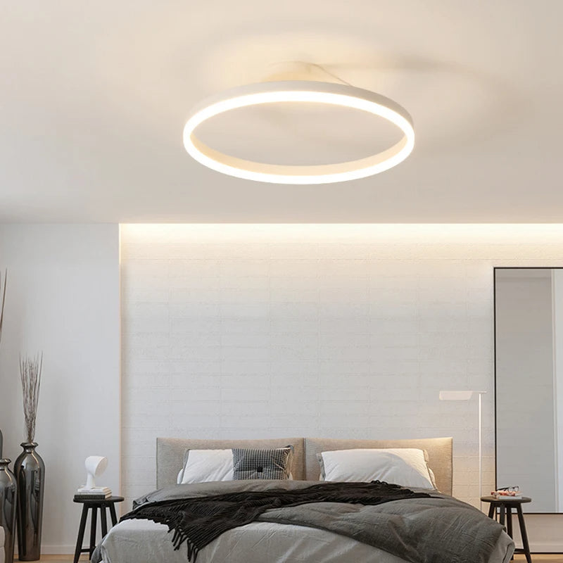LED Metal Ceiling Light Nordic Minimalist Design for Living Room-Lighting > Ceiling Lights-casanuva-White-D40*16CM-25W-Warm Light-casanuva