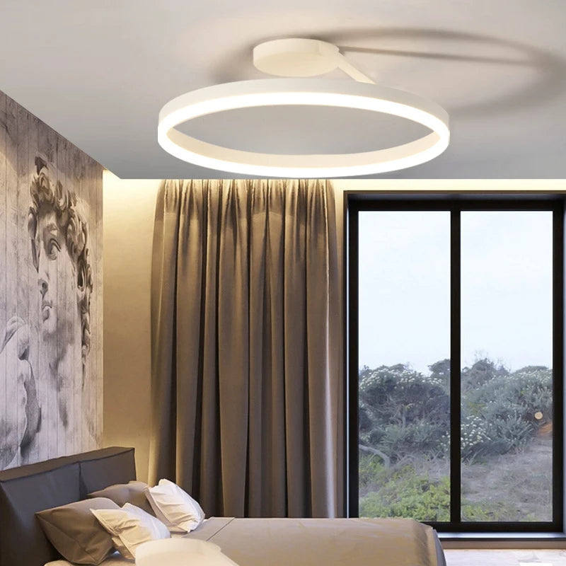 LED Metal Ceiling Light Nordic Minimalist Design for Living Room-Lighting > Ceiling Lights-casanuva-White-D40*16CM-25W-White Light-casanuva