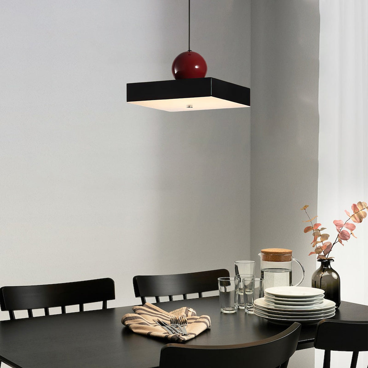 LED Pendant Light Cream Finish-Lighting > Pendant Lights-casanuva-Black-Style E: D20*H12CM-three color-changing ligh-casanuva