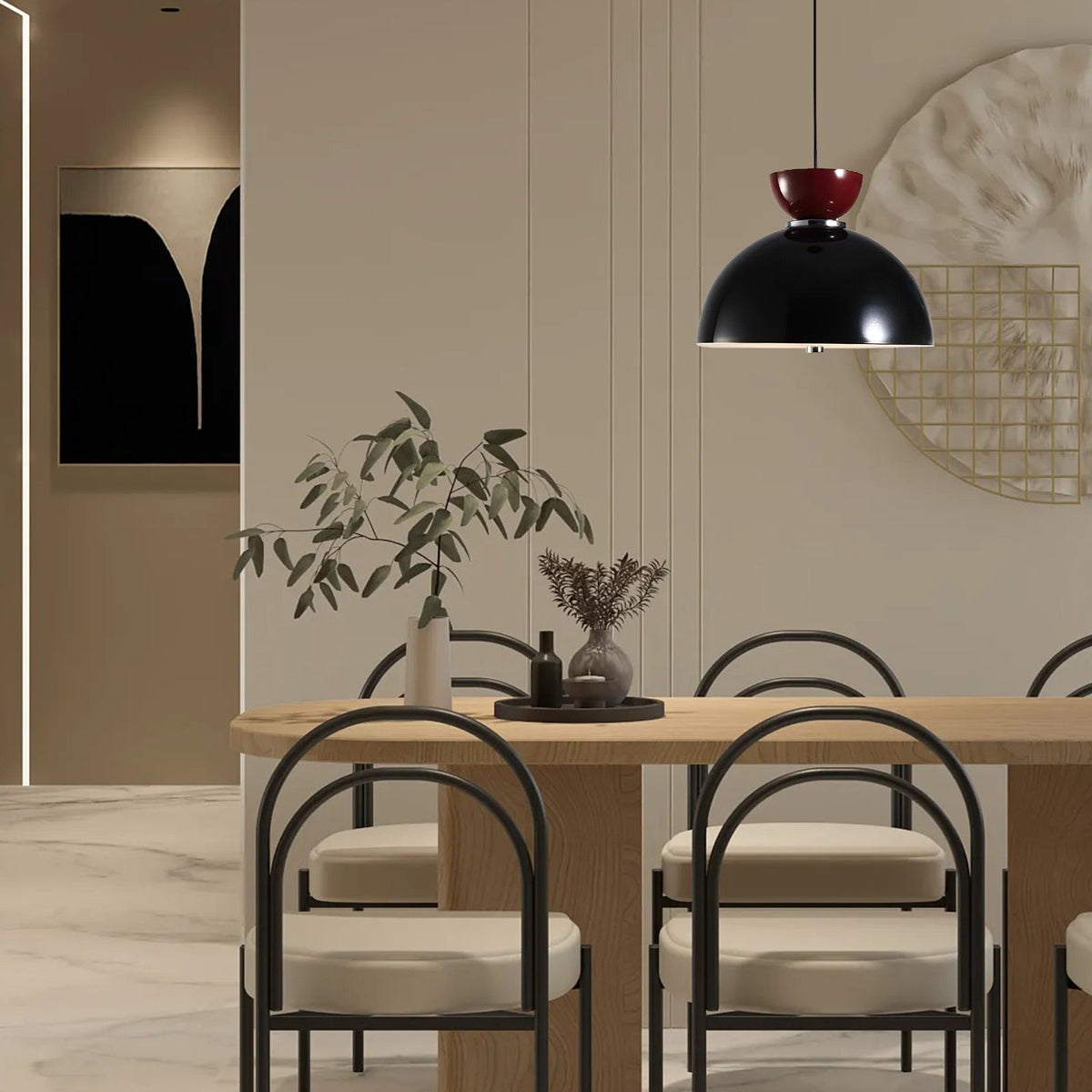LED Pendant Light Cream Finish-Lighting > Pendant Lights-casanuva-Black-Style F: D20*H22CM-three color-changing ligh-casanuva