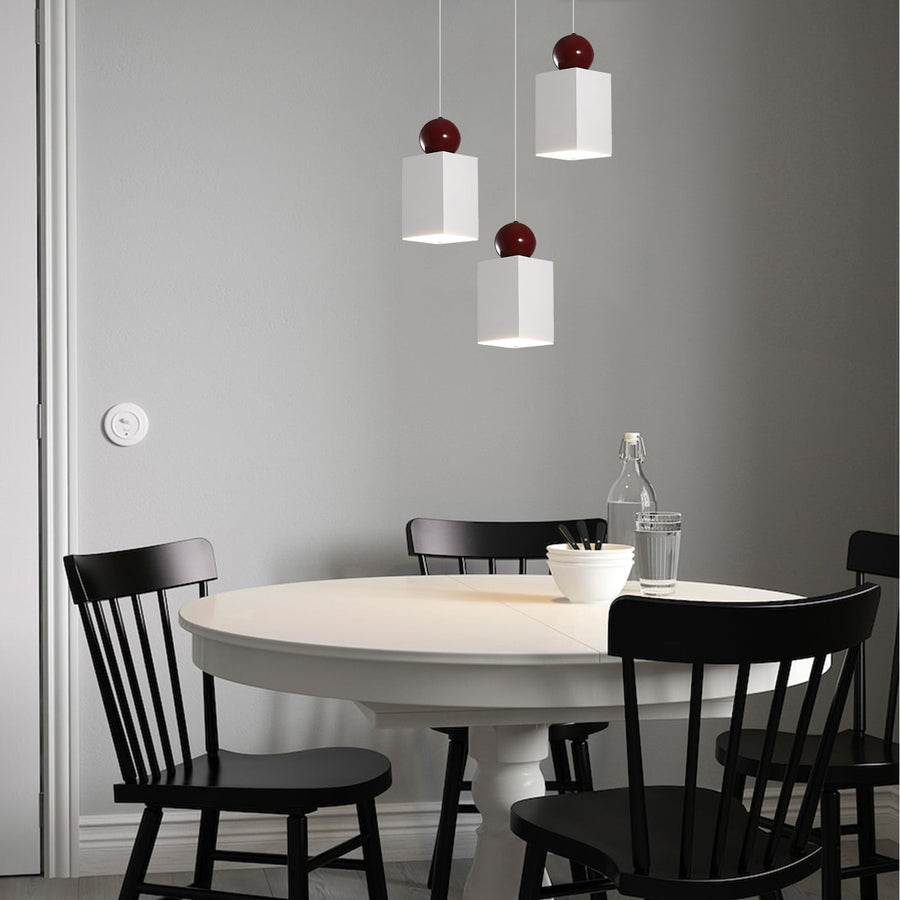 LED Pendant Light Cream Finish-Lighting > Pendant Lights-casanuva-White-Style C: D10*H23CM-three color-changing ligh-casanuva